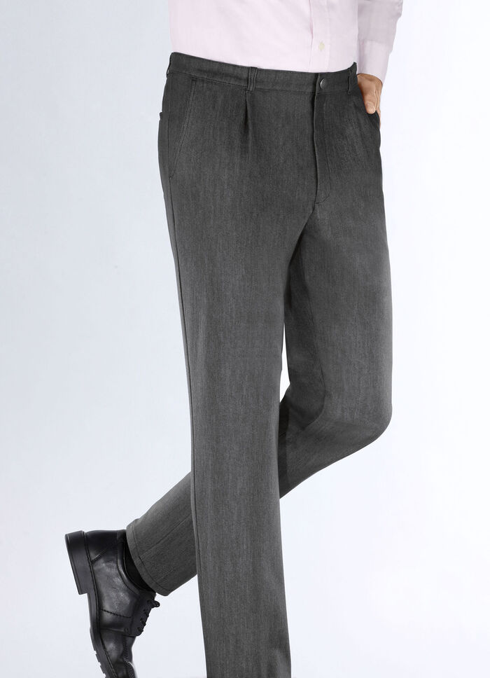 «Klaus Modelle»-Edeljeans mit Bundfalten in 2 Farben ANTHRAZIT