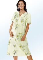 Nachthemd, Kurzarm mit Knopfleiste GR&Uuml;N-BUNT