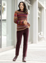 Samtweiche Hose in 5-Pocket-Form BORDEAUX