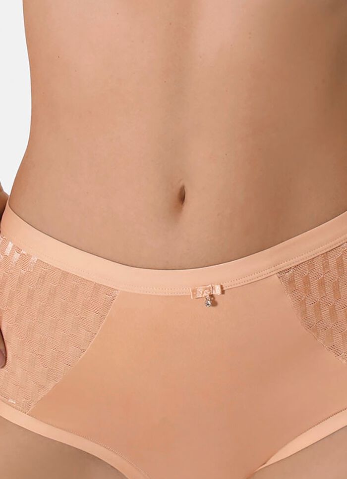 Sassa Zweierpack Slips mit jacquarddessinierten T&uuml;lleins&auml;tzen 