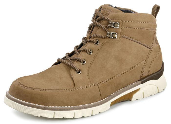 Waldläufer Schnür-Stiefelette aus hochwertigem Nubukleder CAMEL
