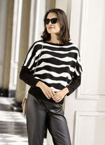 Pulli mit Alpaka  SCHWARZ-ECRU