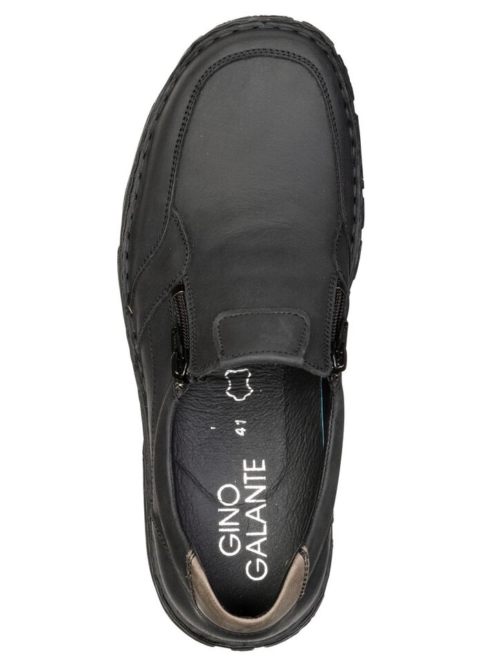 GINO GALANTE, klassische Herren-Slipper, mit herausnehmbarem Fussbett SCHWARZ