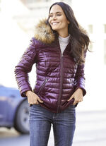 Lederjacke mit abtrennbarer Kapuze 