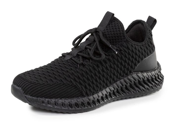 Schn&uuml;r-Sneaker aus strukturiertem Textilmaterial 