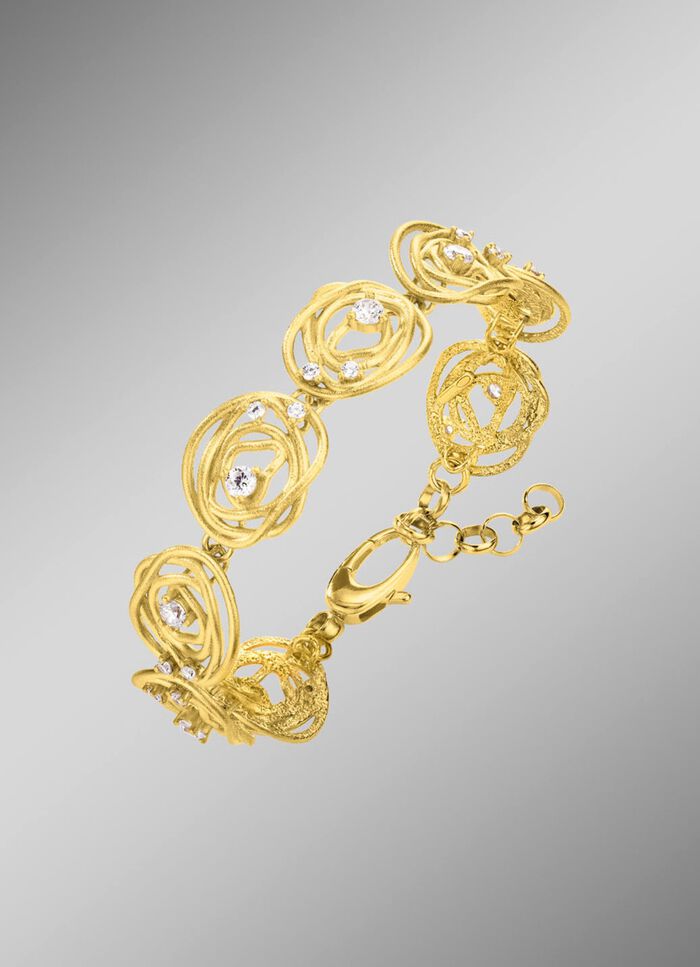 Mattiertes Armband mit Zirkonia 