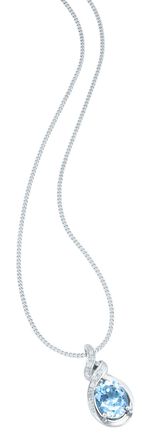 Moderner Anh&auml;nger mit Blautopas und echt Weisstopas 