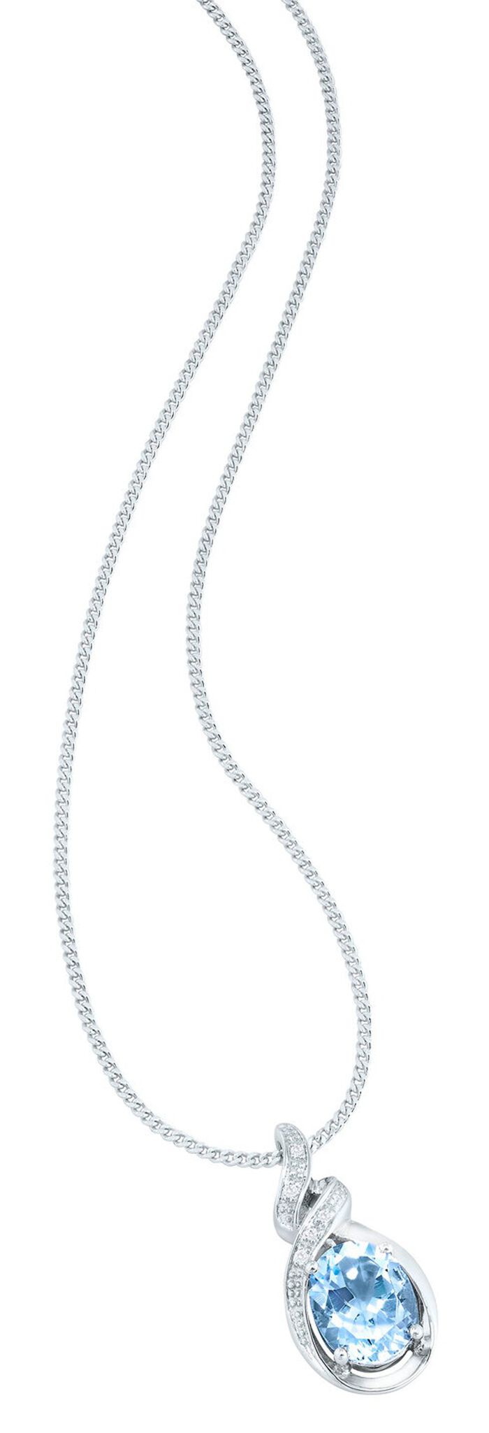 Moderner Anh&auml;nger mit Blautopas und echt Weisstopas 