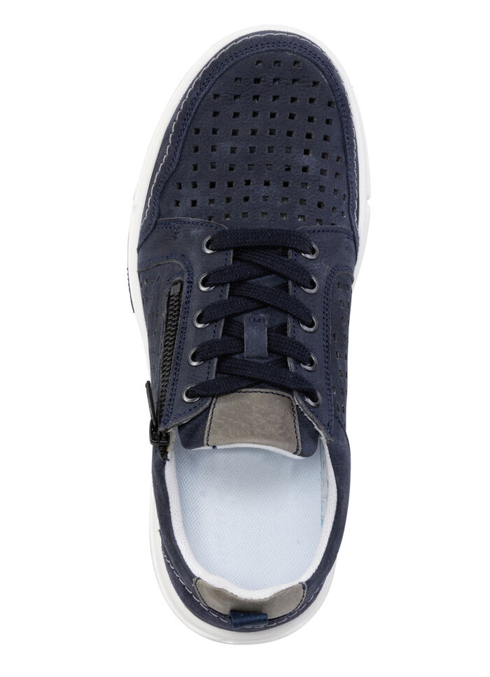 GINO GALANTE Schnürschuh aus luftig perforiertem Nubukleder MARINE