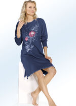 Nachthemd mit Rundhals und langen Ärmeln MARINE