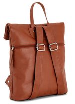 Laurina, Rucksack, Damen, mit zwei verstellbaren Umh&auml;ngeriemen COGNAC