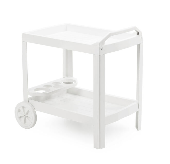 Servierwagen mit integriertem Flaschenhalter WEISS