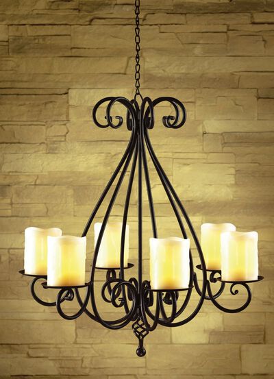 Kerzenleuchter mit LED-Echtwachskerzen 