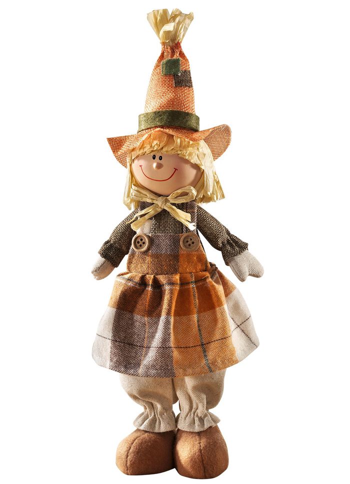 Witzige Vogelscheuche ORANGE-GR&Uuml;N-BRAUN