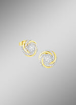 Interessante Ohrstecker mit 14 Brillanten und 90 Diamanten 