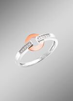 Moderner Damenring in Bicolor mit 10 Brillanten 