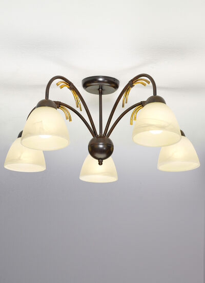 Deckenlampe mit Gestell aus Eisen 