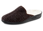Gefütterte Herren-Hausschuhe, mit Schurwolle BRAUN
