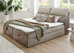 Boxspringbett mit Bettkasten und Kaltschaumtopper BEIGE-BRAUN