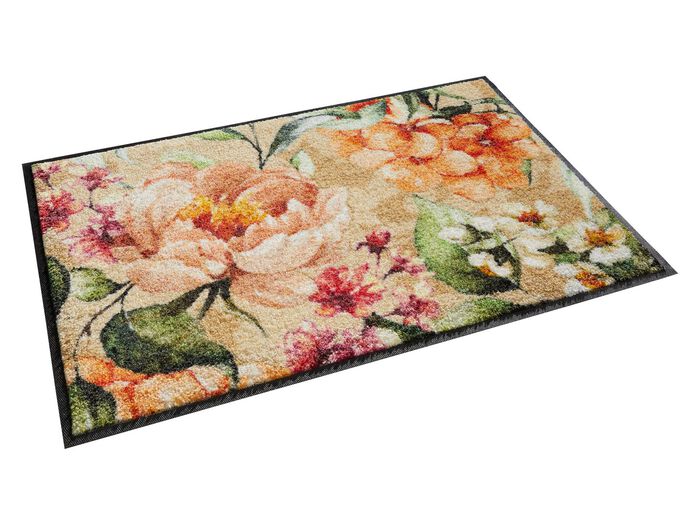 Fussmatte Blumen mit rutschhemmender R&uuml;ckseite 