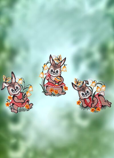 Fensterbilder &laquo;H&auml;schen&raquo;, 3er-Set 