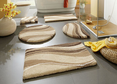 Badgarnitur von Grund mit rutschhemmender Latex-Rückseite BEIGE-BRAUN