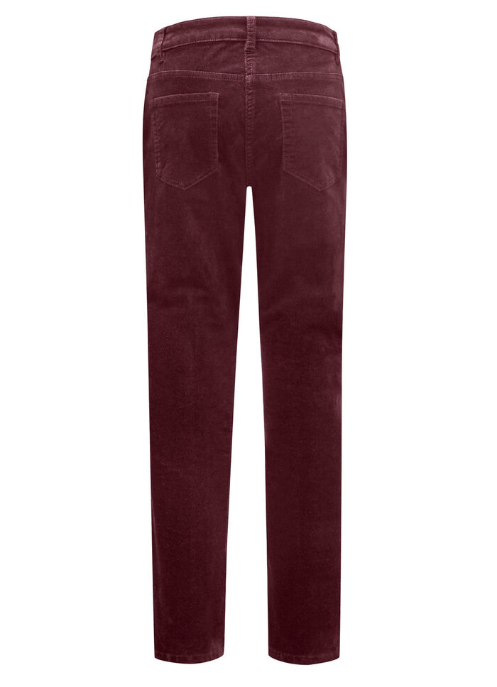 Samtweiche Hose in 5-Pocket-Form BORDEAUX