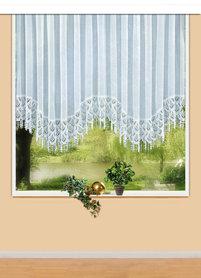 Blumenfenster-Vorhang mit Plauener Spitze 