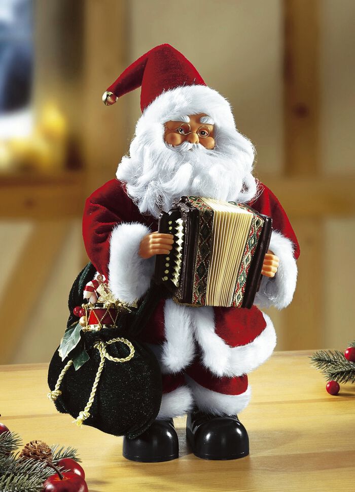 Weihnachtsmann mit Ziehharmonika 