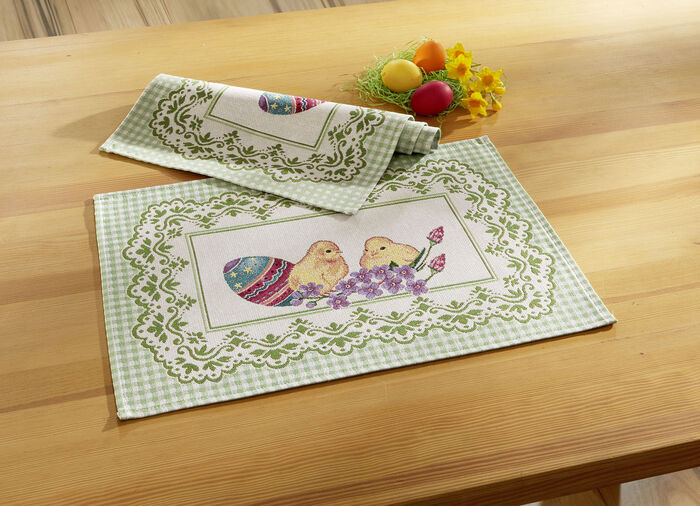 Gobelin Tischdecke und Kissenbezug, 