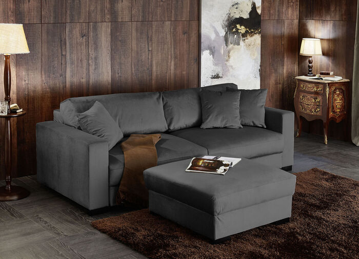 Schlafsofa mit bequemer Schaumstoffpolsterung ANTHRAZIT
