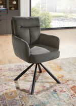 2er-Set Armlehnenstühle in XXL-Sitzbreite GRAU