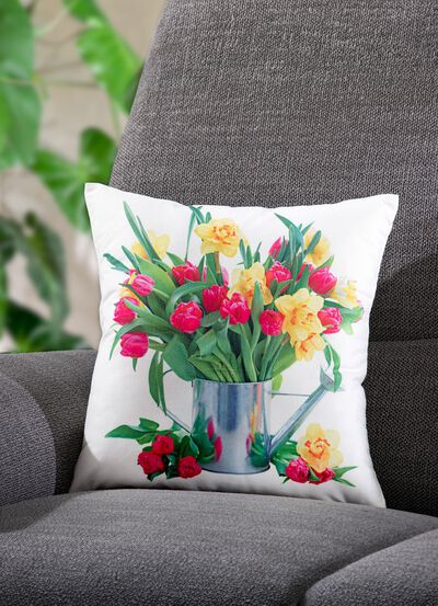 Kissenbezug &laquo;Tulpen&raquo; mit Reissverschluss  