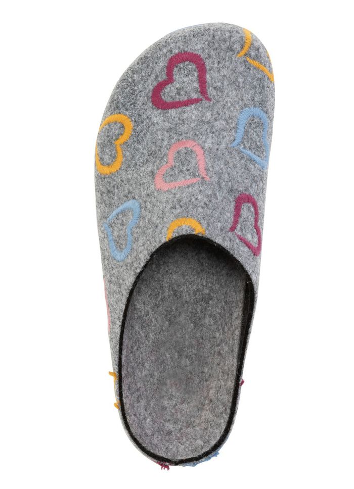 Laurina, klassiche Damen-Hausschuhe, Weite H, mit anatomisch geformtem Fu&szlig;bett GRAU