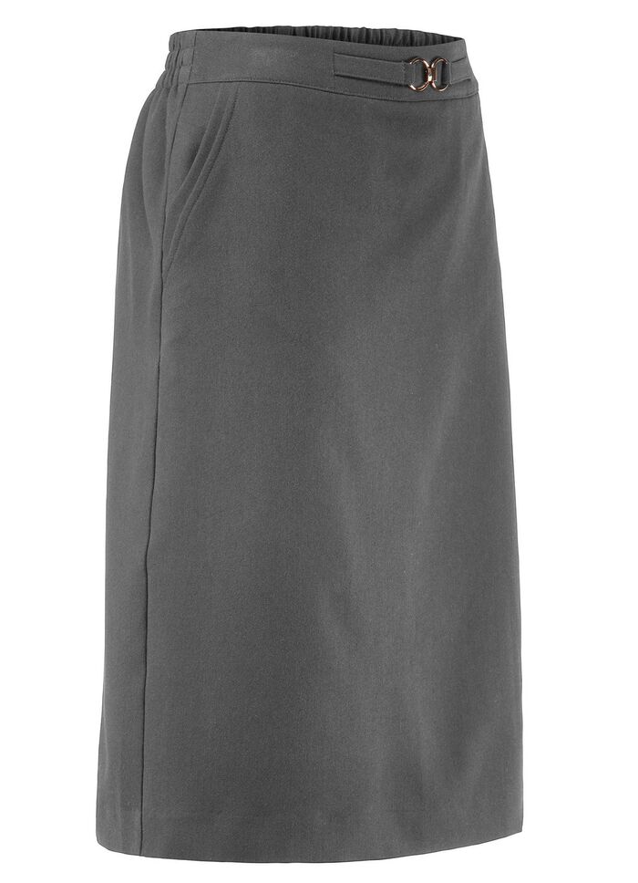 Rock in schmaler Schnittf&uuml;hrung GRAU MELIERT