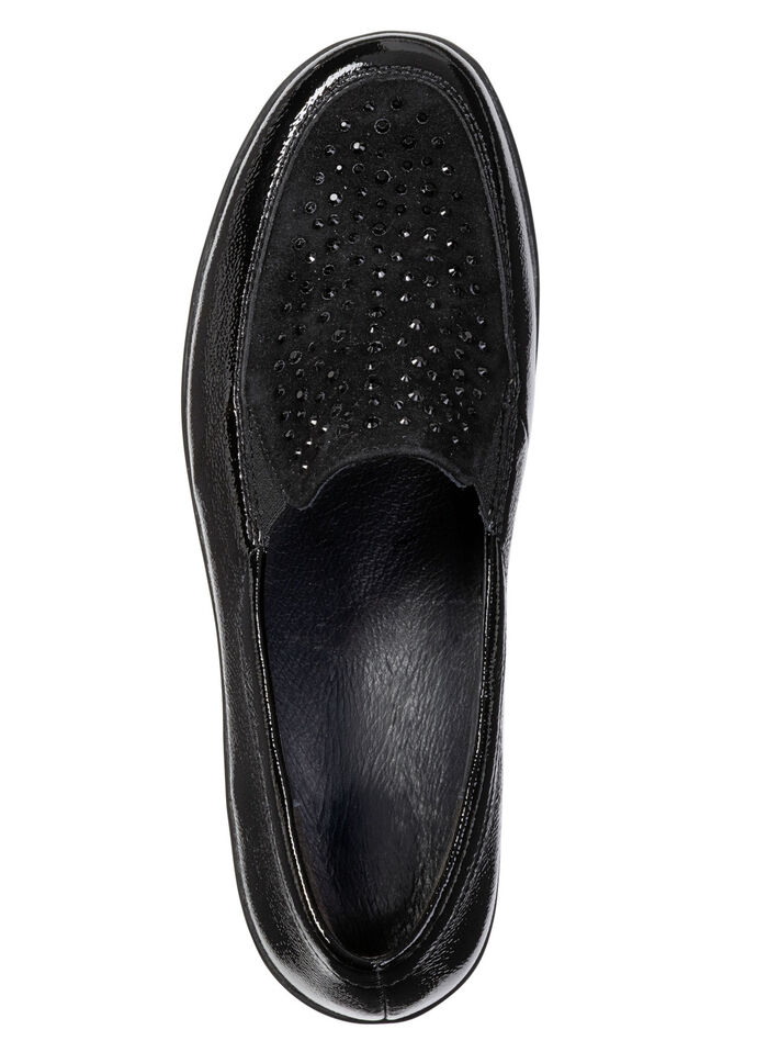 ELENA EDEN, bequeme Damen-Slipper, Weite H, mit herausnehmbarem Fussbett SCHWARZ