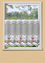 Handkolorierter Kurzvorhang Rehe 