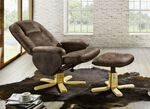 Relax-Sessel mit Hocker BRAUN