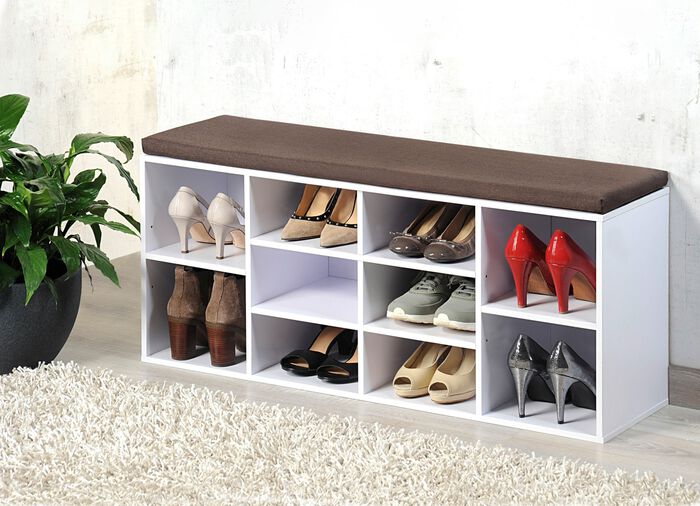 Schuhbank mit Sitzkissen 