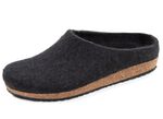 Edle Damen-Hausschuhe, Weite G, aus Schurwolle, nahtlos handgefilzt GRAFIT