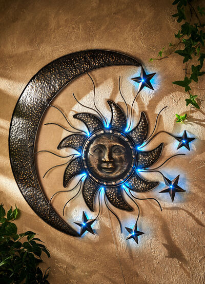 Solar-Wanddeko «Sonne und Mond» 