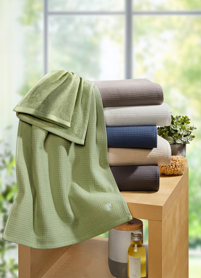 Waffelpiqué-Frottier-Serie aus Baumwolle ANTHRAZIT