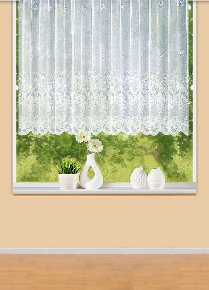 Blumenfenster-Store mit Universalschienenband 