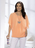 Shirt mit Chiffon-Überwurf in 2 Farben, 