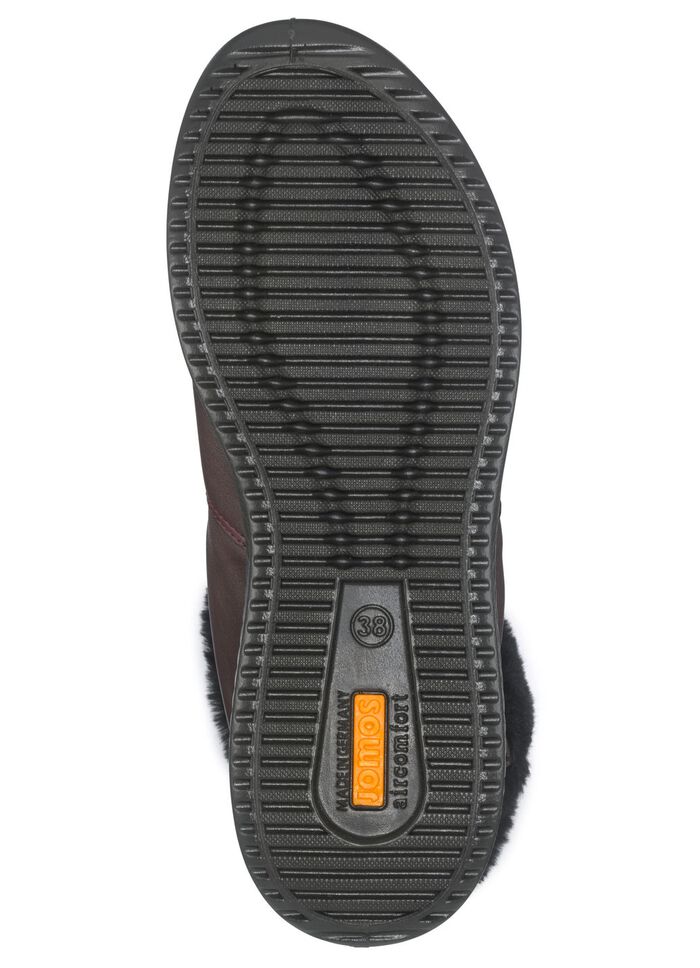 Stiefelette mit pfiffigem Pl&uuml;schbesatz BORDEAUX