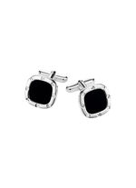 Manschettenknöpfe aus Silber mit Onyx 