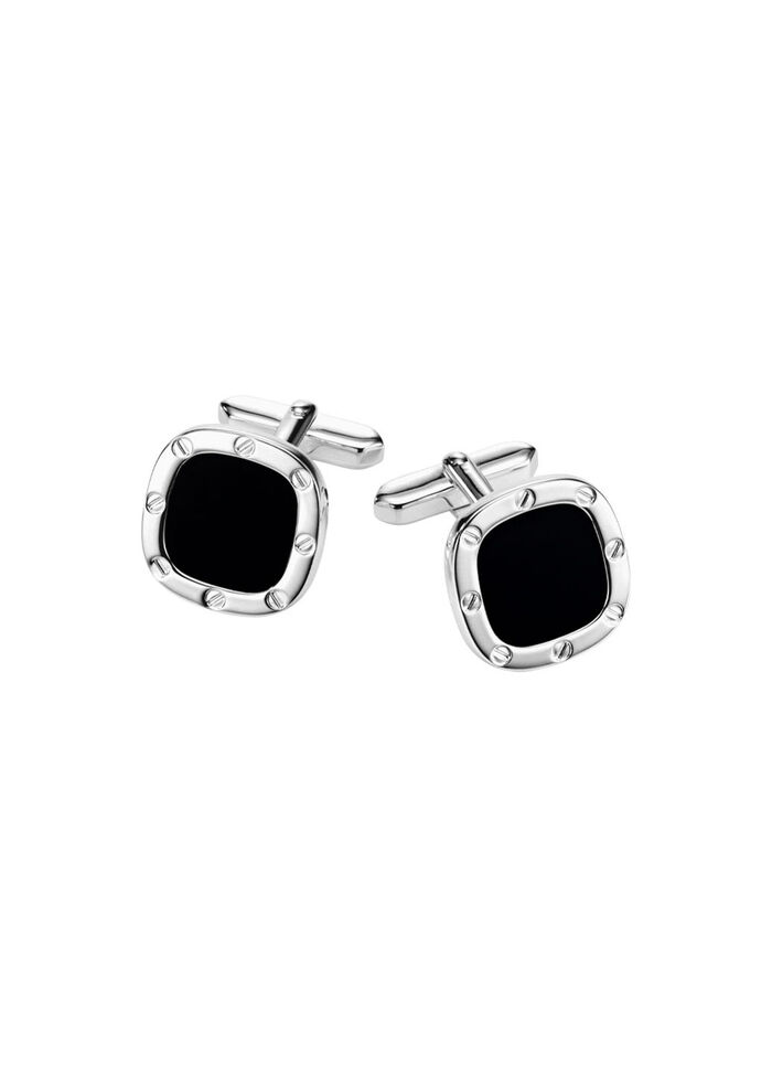 Manschettenknöpfe aus Silber mit Onyx 