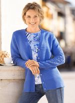 Strickjacke mit leichtem Glanz BLEU