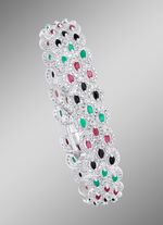 Armband mit Rubinen, Smaragden und schwarzen Safiren 