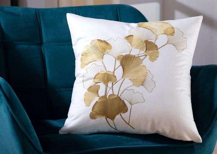 Kissenbezug mit Ginkgo-Motiv 